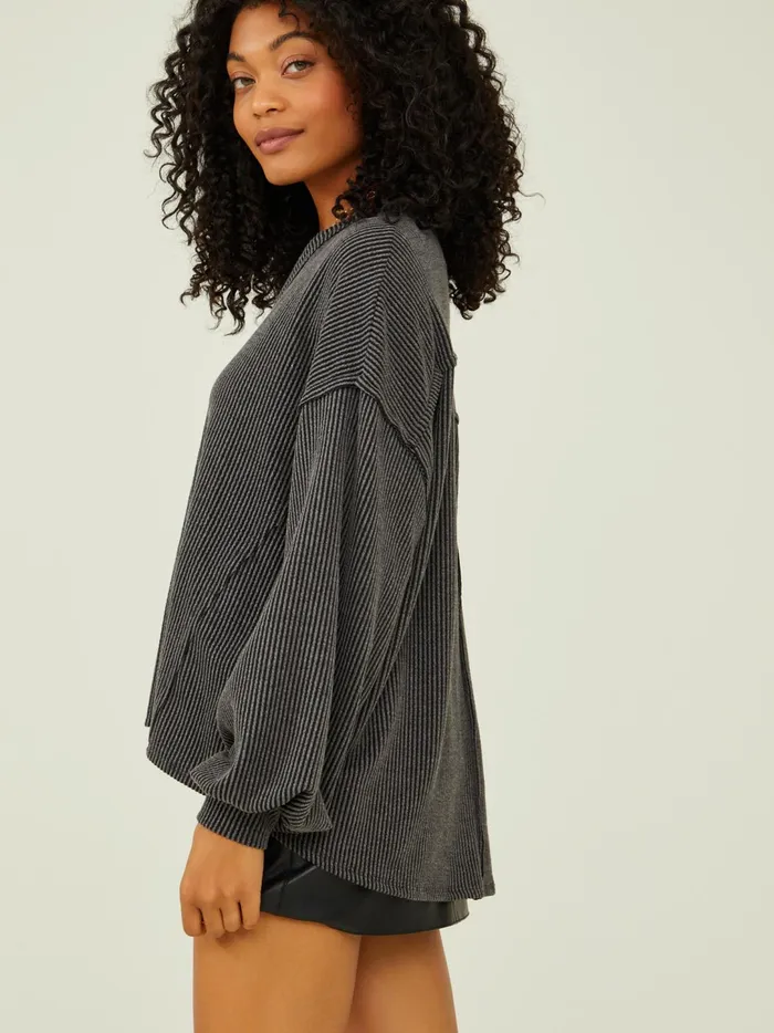 Women Holly Ribbed Tunic Charcoal Altar039d State Blouses