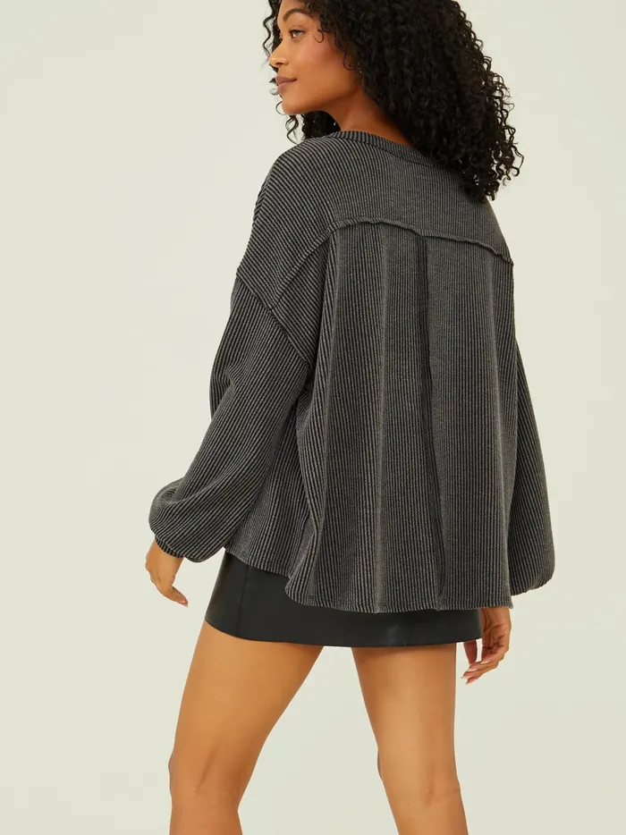 Women Holly Ribbed Tunic Charcoal Altar039d State Blouses