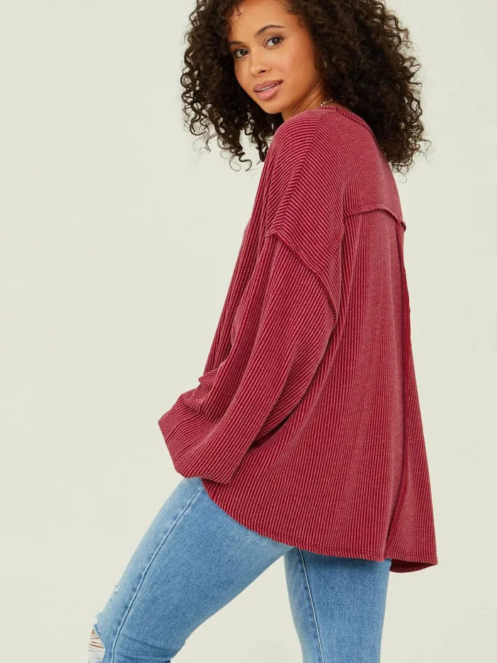Women Holly Ribbed Tunic Cranberry Altar039d State Thermals