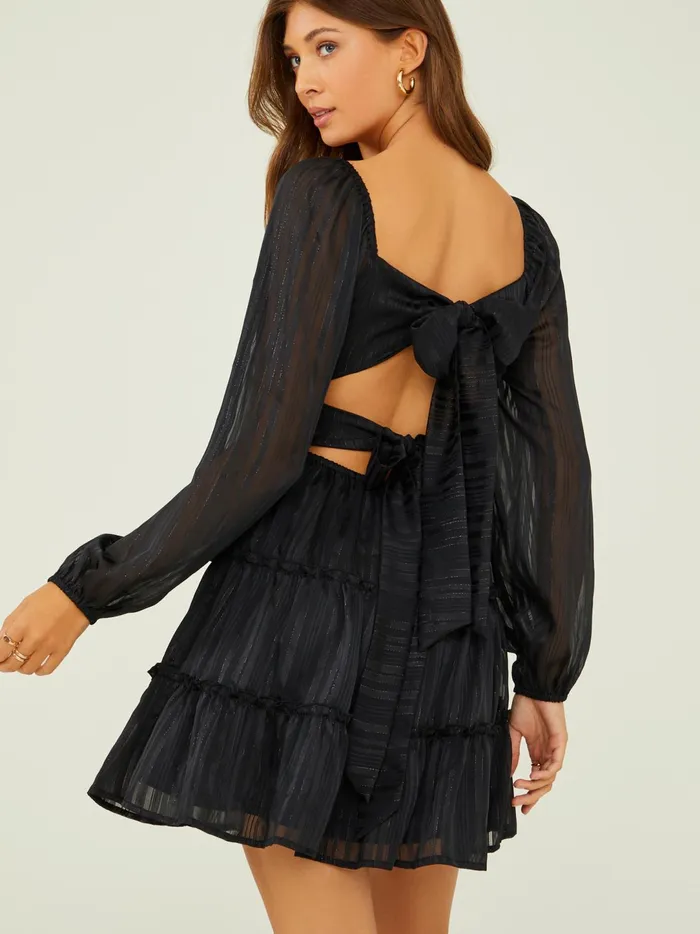 Women Hope Lurex Striped Dress Black Altar039d State Casual