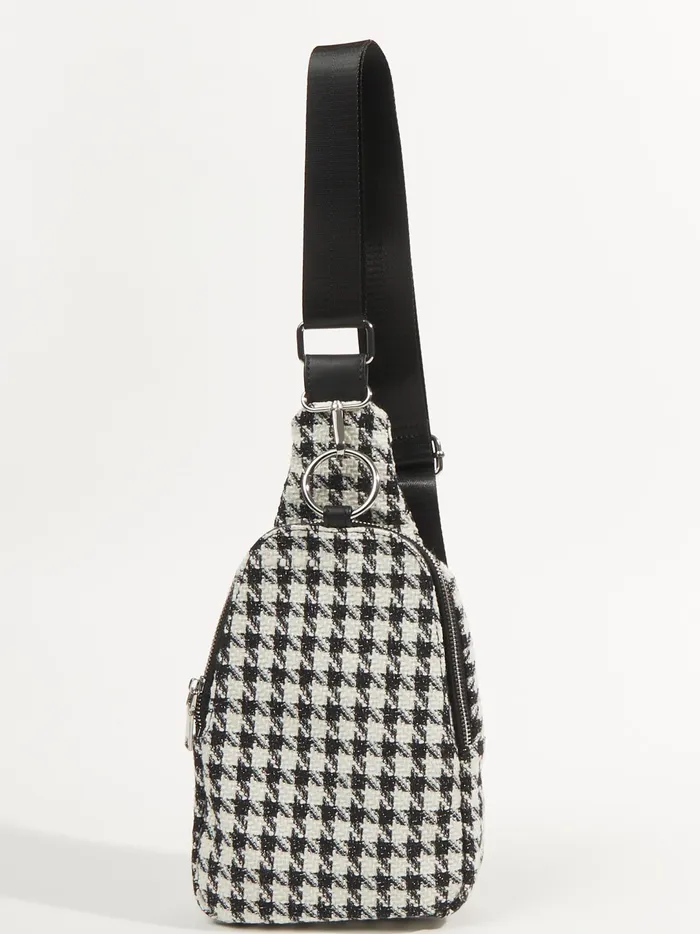 Women Houndstooth Sling Bag Blackwhite Altar039d State Handbags