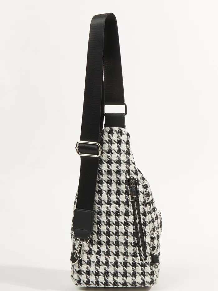 Women Houndstooth Sling Bag Blackwhite Altar039d State Handbags