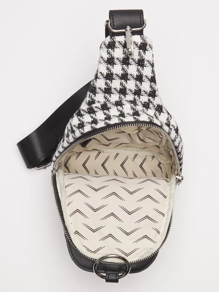 Women Houndstooth Sling Bag Blackwhite Altar039d State Handbags