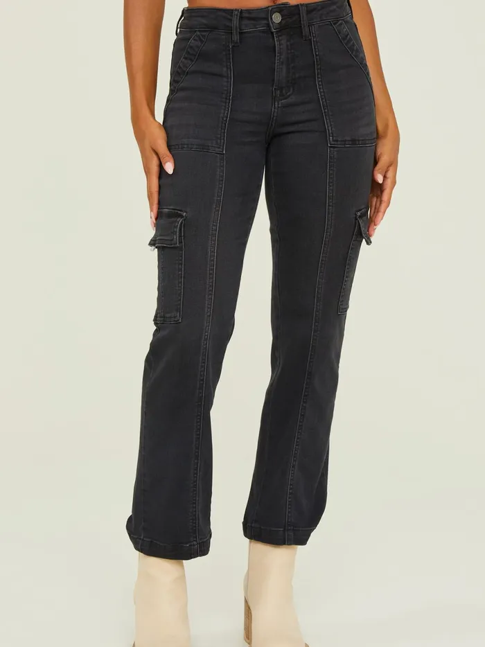 Women Iggy Cargo Straight Jeans Washedblack Altar039d State Jeans