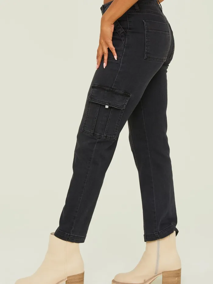 Women Iggy Cargo Straight Jeans Washedblack Altar039d State Jeans