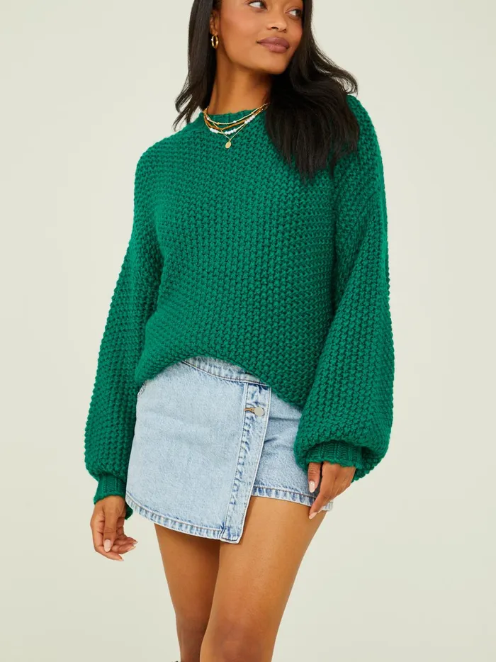 Women Imogen Chunky Tunic Sweater Kellygreen Altar039d State Sweaters