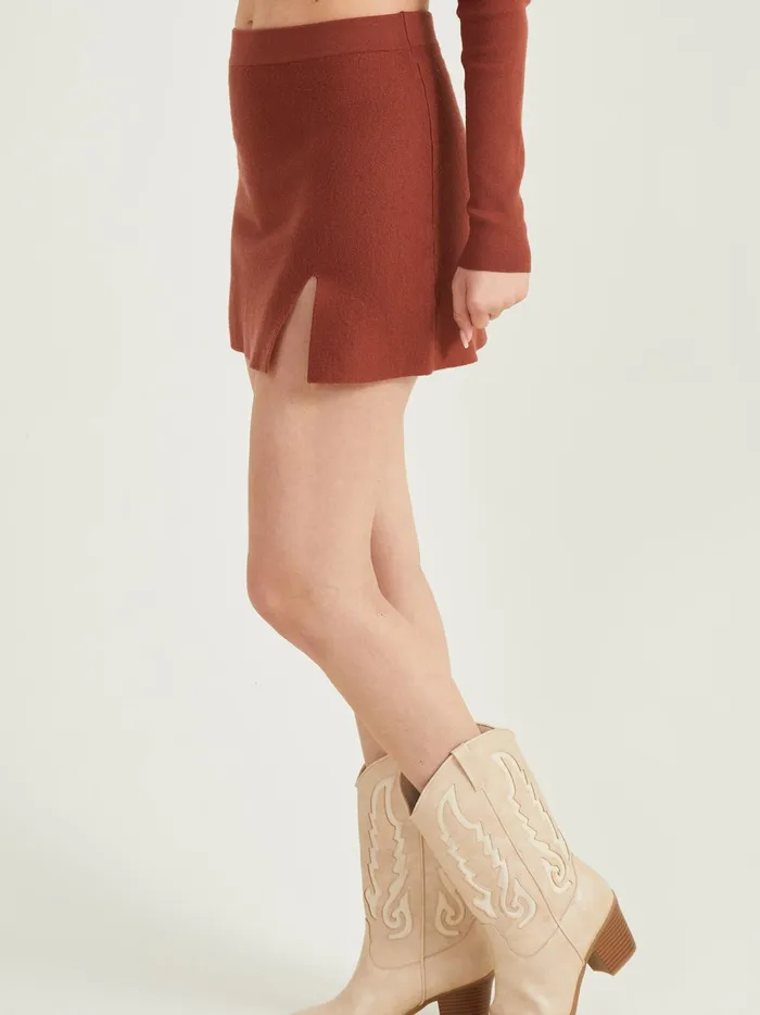 Women Isabelle Sweater Mini Skirt Rust Altar039d State Skirts Skorts