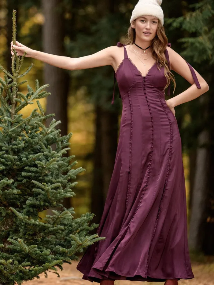 Women Jacindy Satin Maxi Dress Winetasting Altar039d State Maxi Midi