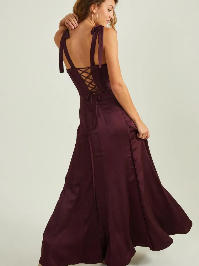 Women Jacindy Satin Maxi Dress Winetasting Altar039d State Maxi Midi