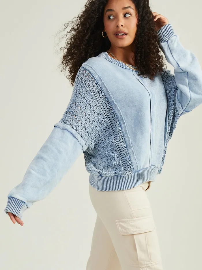 Women Jenna Crochet Pieced Top Ltblue Altar039d State Blouses