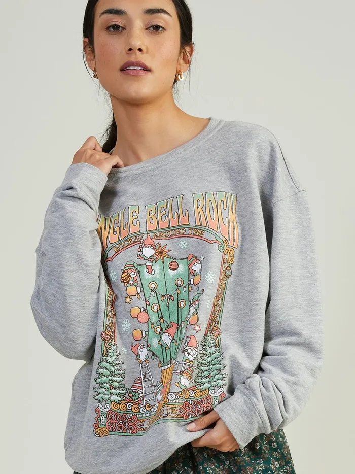 Women Jingle Bell Rock Sweatshirt Heathergrey Altar039d State Graphics