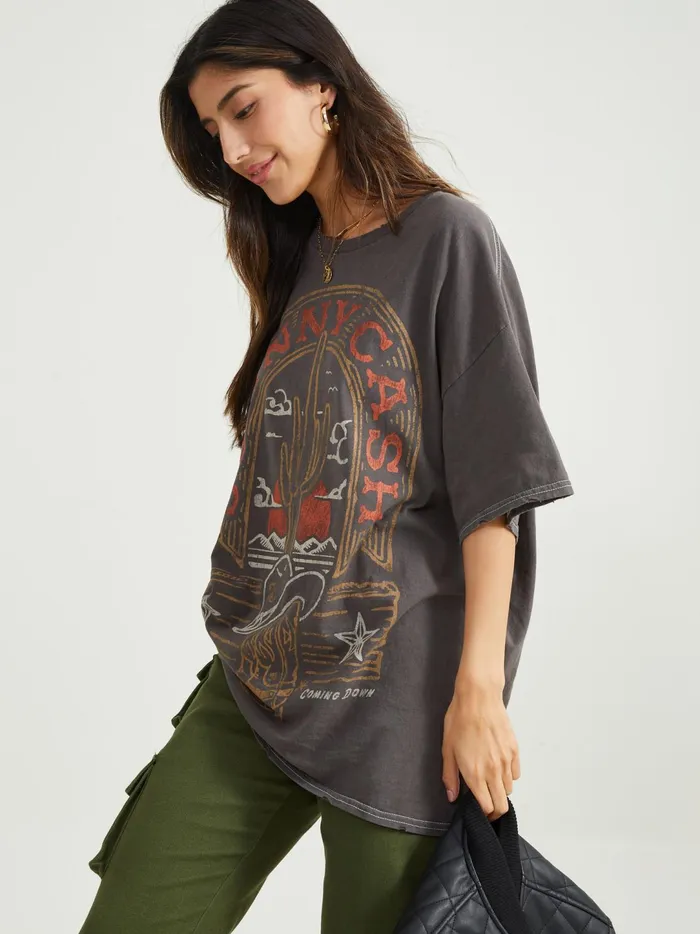 Women Johnny Cash Graphic Tee Vintageblack Altar039d State Graphics