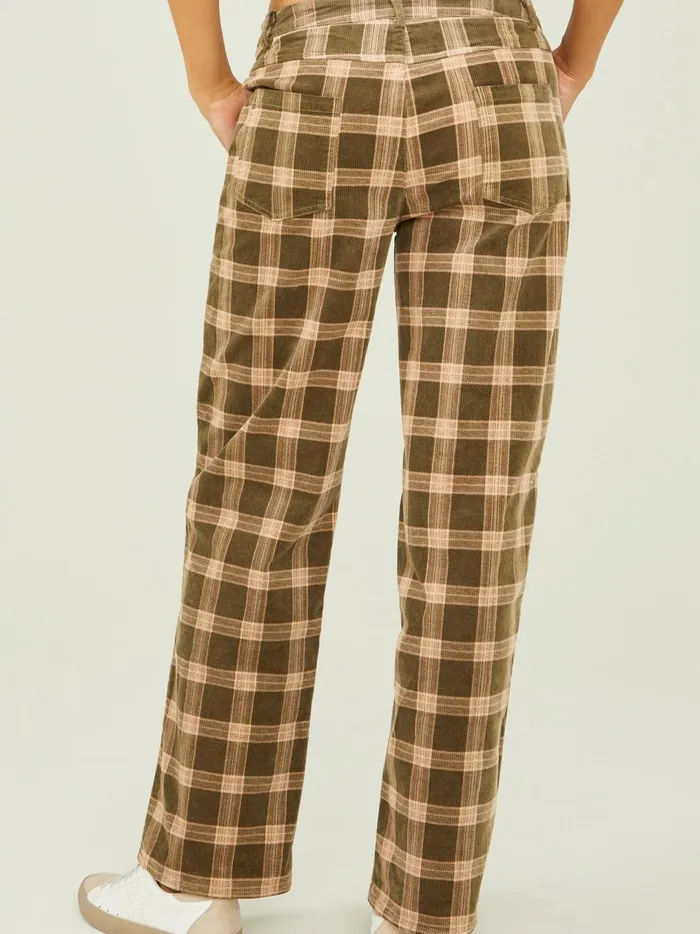 Women Jordan Plaid Trousers Olivetaupe Altar039d State Pants