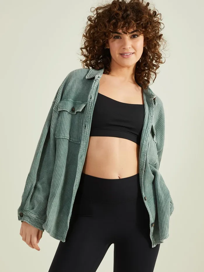 Women Joyride Oversized Thermal Top Gray Altar039d State Activewear