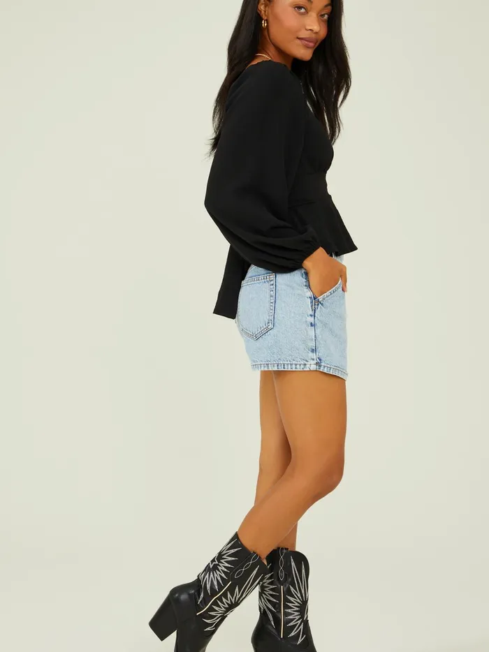 Women Karina Tie Back Top Black Altar039d State Blouses