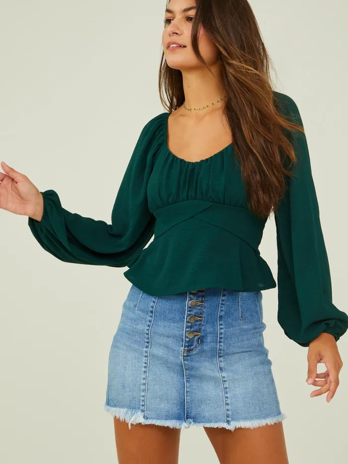 Women Karina Tie Back Top Hunter Altar039d State Blouses