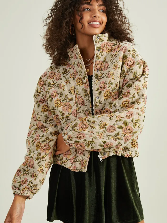 Women Kaylee Floral Tapestry Jacket Tanmulti Altar039d State Jackets