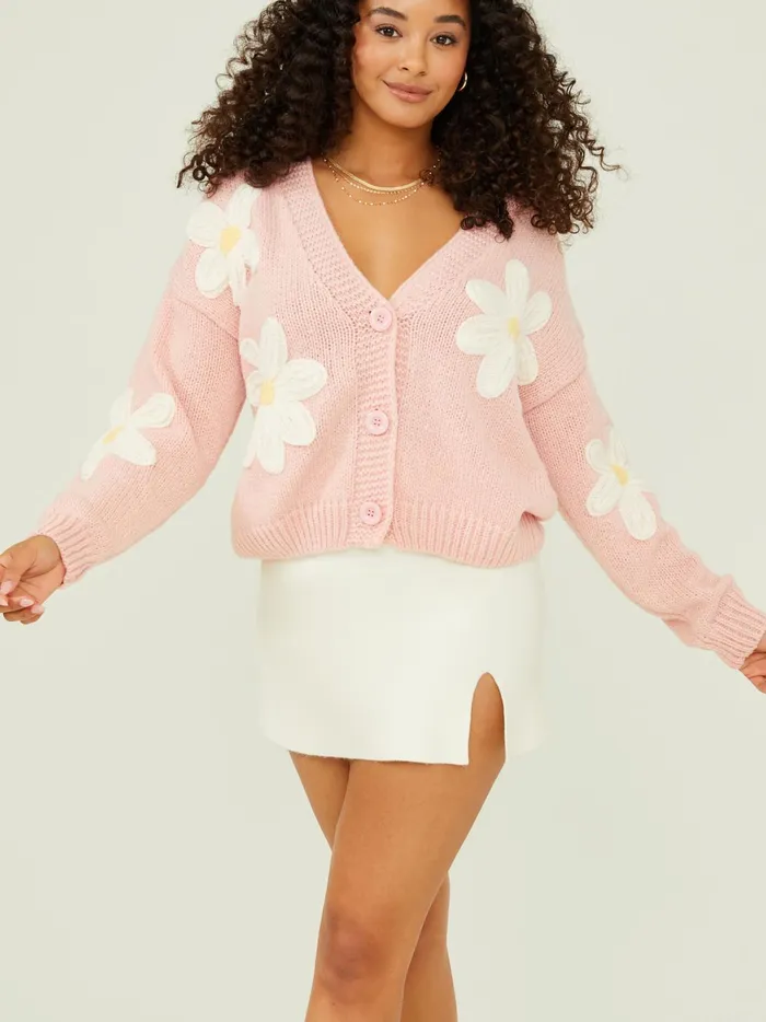 Women Kinley 3d Daisy Cardigan Pink Altar039d State Sweaters