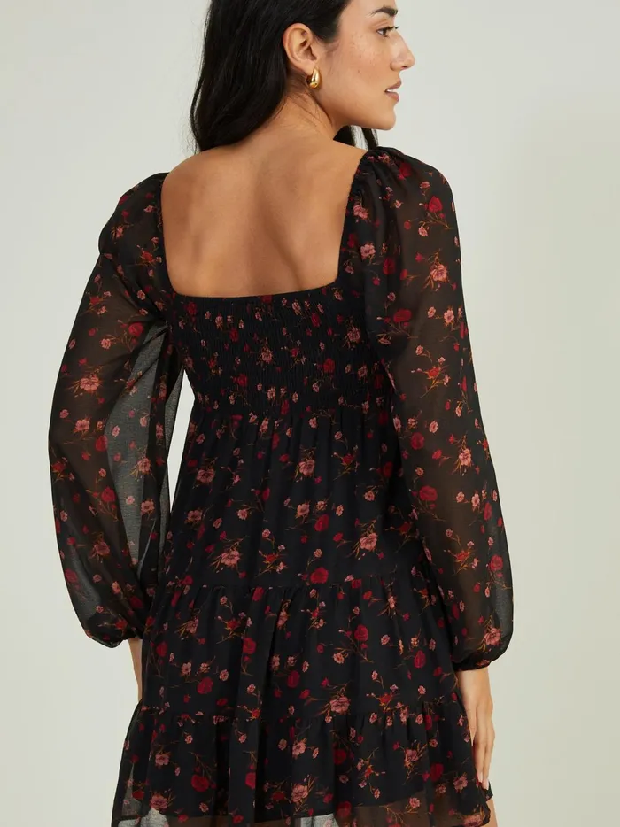 Women Layana Smocked Floral Dress Black Altar039d State Casual