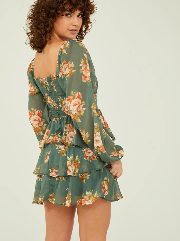 Women Leah Layered Floral Dress Olive Altar039d State Casual