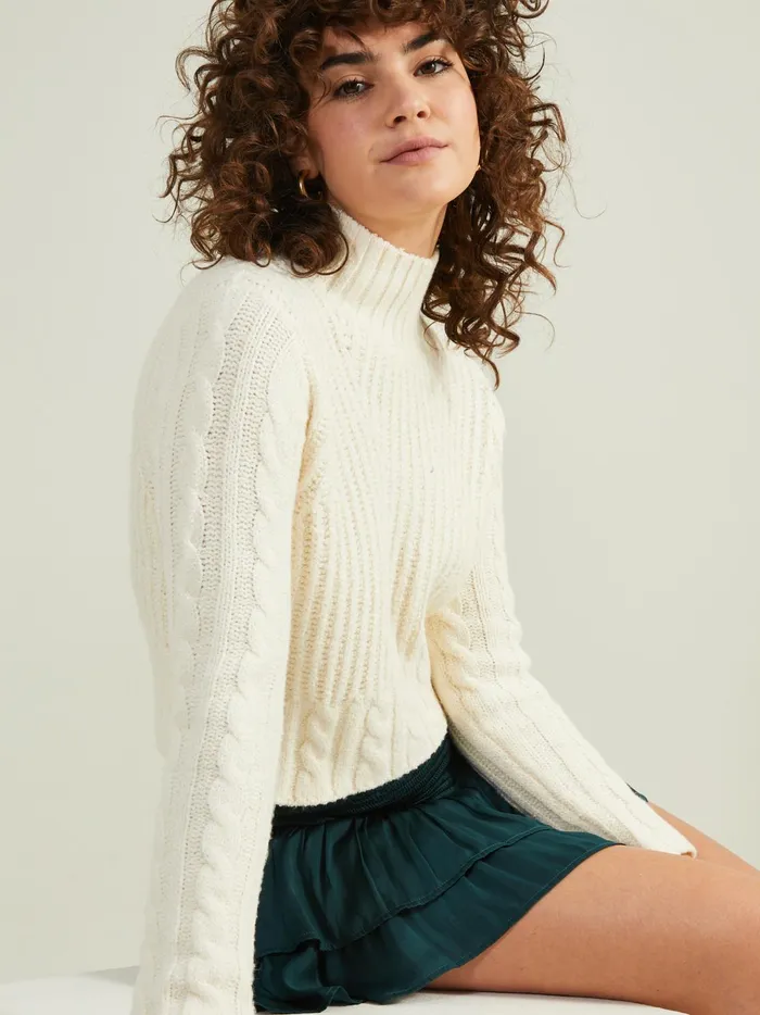 Women Legacy Cropped Sweater Cream Altar039d State Sweaters