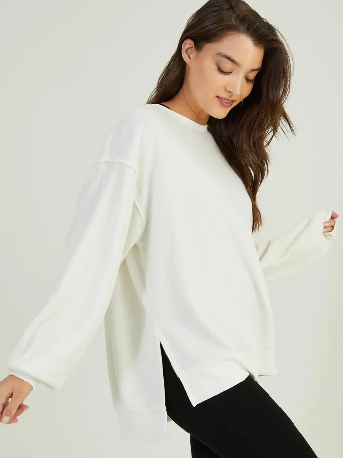 Women Leisure Fleece Top Cream Altar039d State Activewear