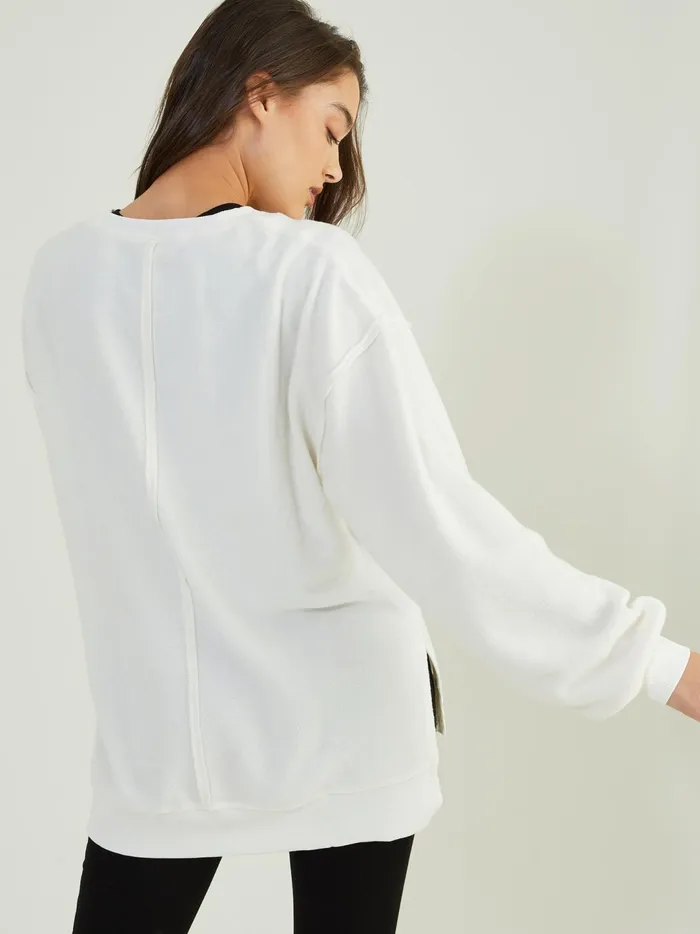Women Leisure Fleece Top Cream Altar039d State Activewear