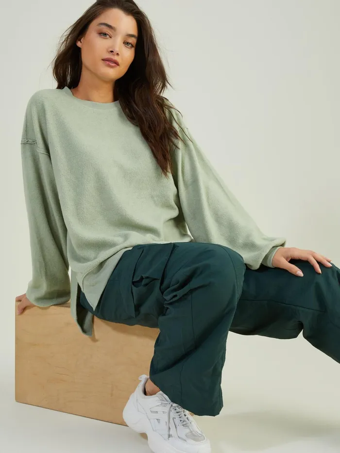Women Leisure Fleece Top Iceberggreen Altar039d State Activewear