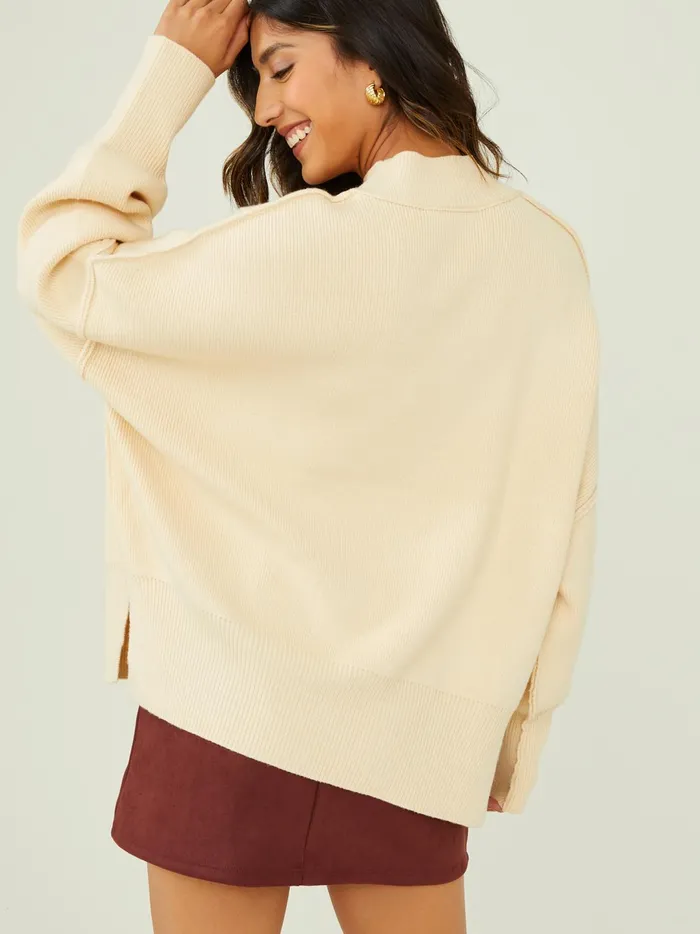 Women Lilith Oversized Ribbed Sweater Oat Altar039d State Sweaters
