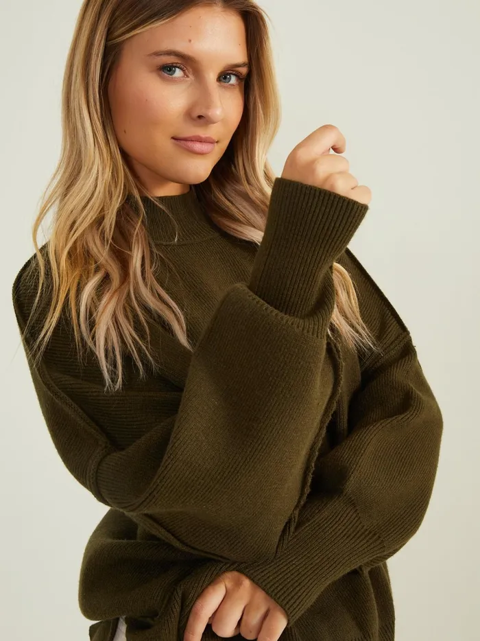 Women Lilith Oversized Ribbed Sweater Thyme Altar039d State Sweaters