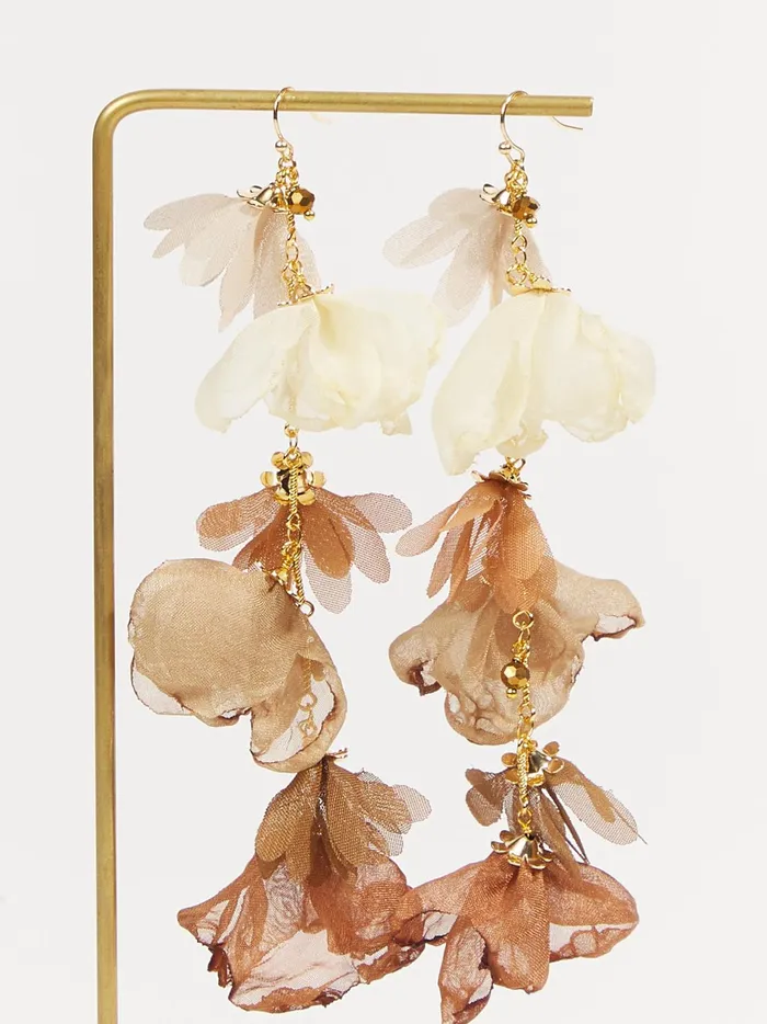 Women Linear Flower Ombre Statement Earrings Neutralmulti Altar039d State Jewelry