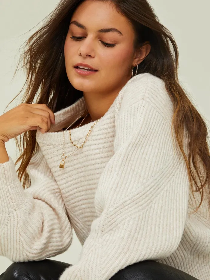 Women Liora Ribbed Sweater Oatmealheather Altar039d State Sweaters