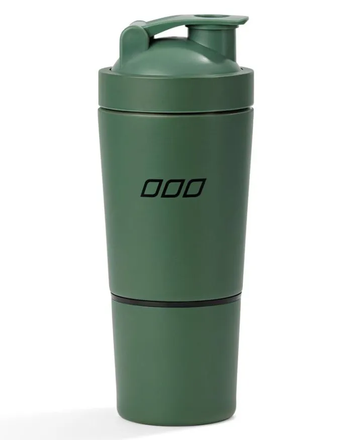 Women LORNA JANE Accessories Stainless Steel Compartment Protein Shaker Dark Matcha