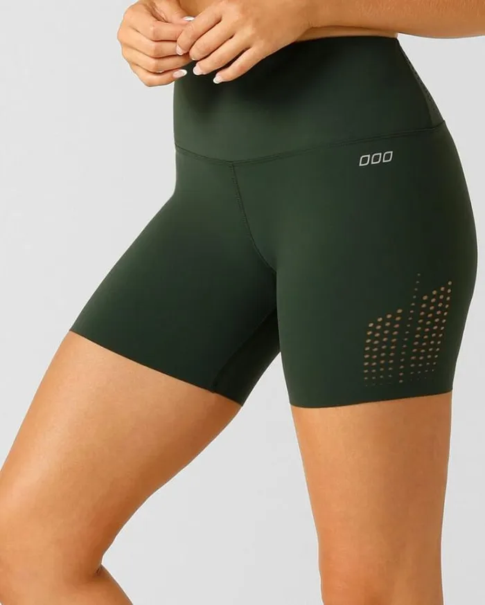 Women LORNA JANE Bike Shorts Aero Fit 16cm Bike Short Fig Green