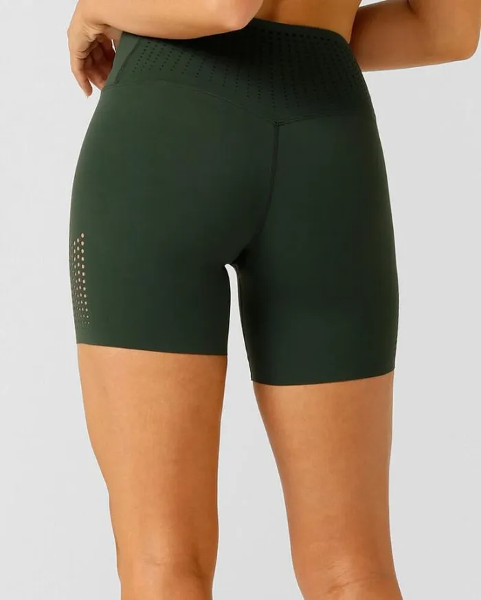 Women LORNA JANE Bike Shorts Aero Fit 16cm Bike Short Fig Green
