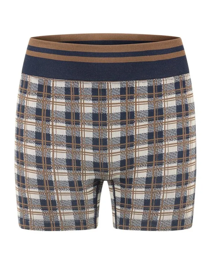 Women LORNA JANE Bike Shorts Gingham Seamless Bike Short Neutral Gingham