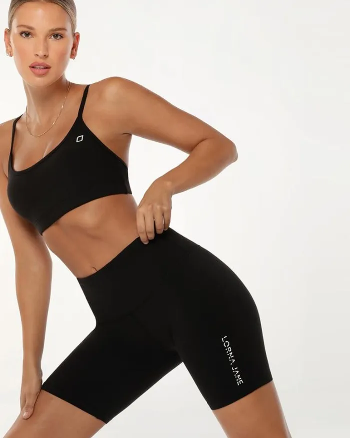 Women LORNA JANE Bike Shorts Lotus 19cm Bike Short Black