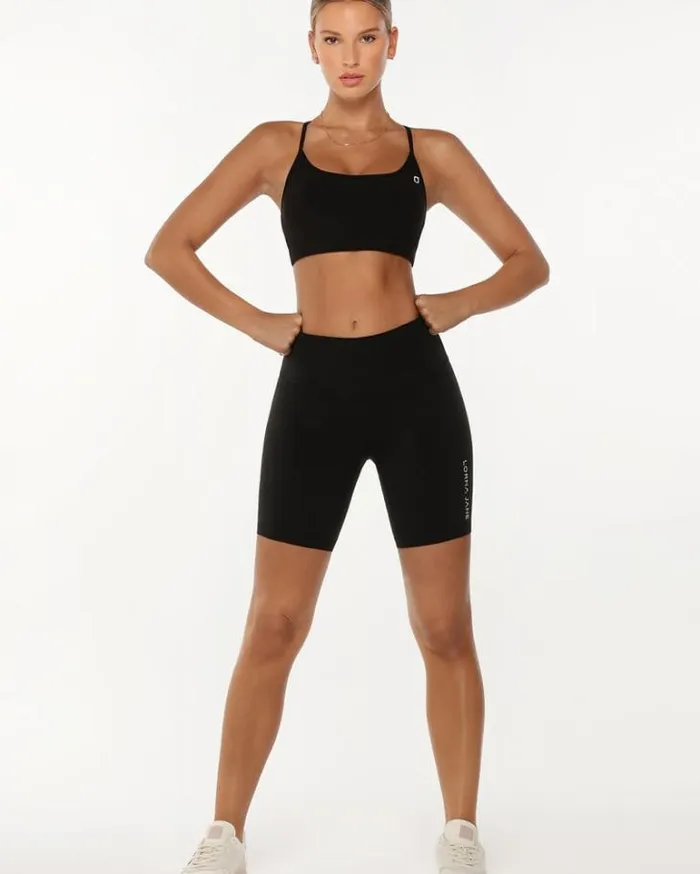 Women LORNA JANE Bike Shorts Lotus 19cm Bike Short Black