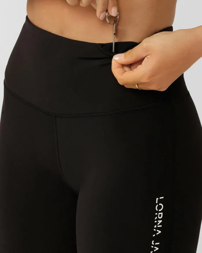 Women LORNA JANE Bike Shorts Lotus No Chafe 12cm Bike Short Black