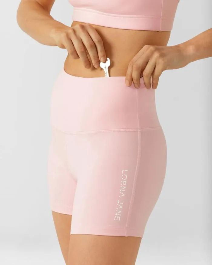 Women LORNA JANE Bike Shorts Lotus No Chafe 12cm Bike Short Cotton Candy
