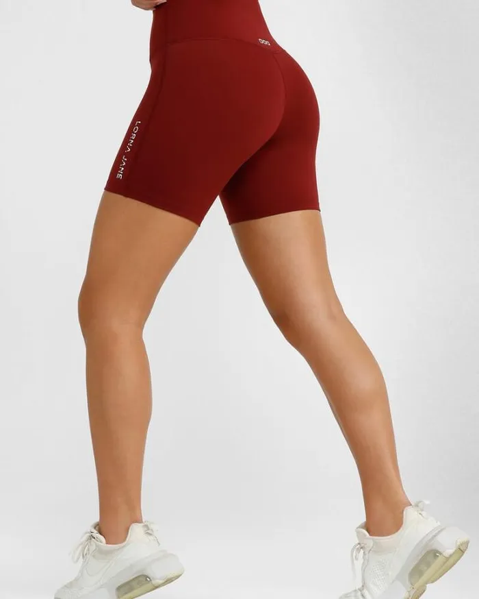 Women LORNA JANE Bike Shorts Lotus No Chafe 16cm Bike Shorts Sepia