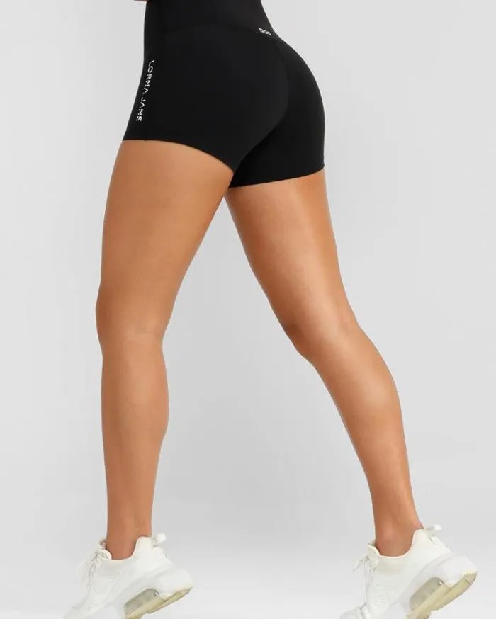 Women LORNA JANE Bike Shorts Lotus No Chafe 35 Bike Short Black