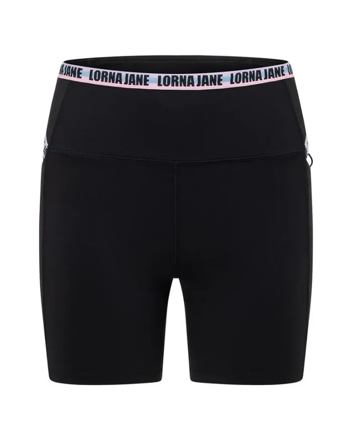Women LORNA JANE Bike Shorts Metaverse Recycled No Chafe Pocket Bike Short Black