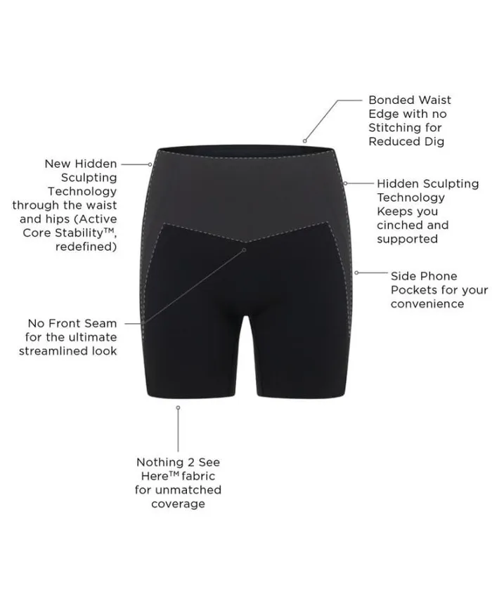 Women LORNA JANE Bike Shorts Sculpt And Support No Ride Bike Short Black