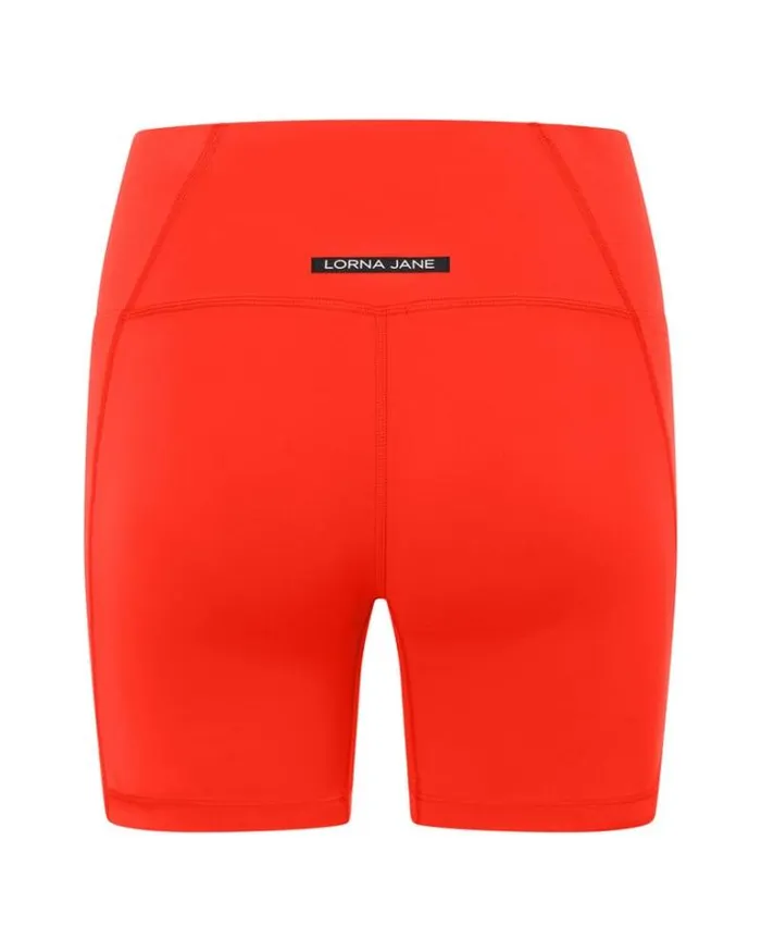 Women LORNA JANE Bike Shorts Sculpt And Support No Ride Bike Short Hot Tomato