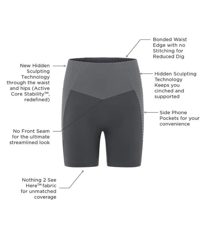 Women LORNA JANE Bike Shorts Sculpt And Support No Ride Bike Short Titanium