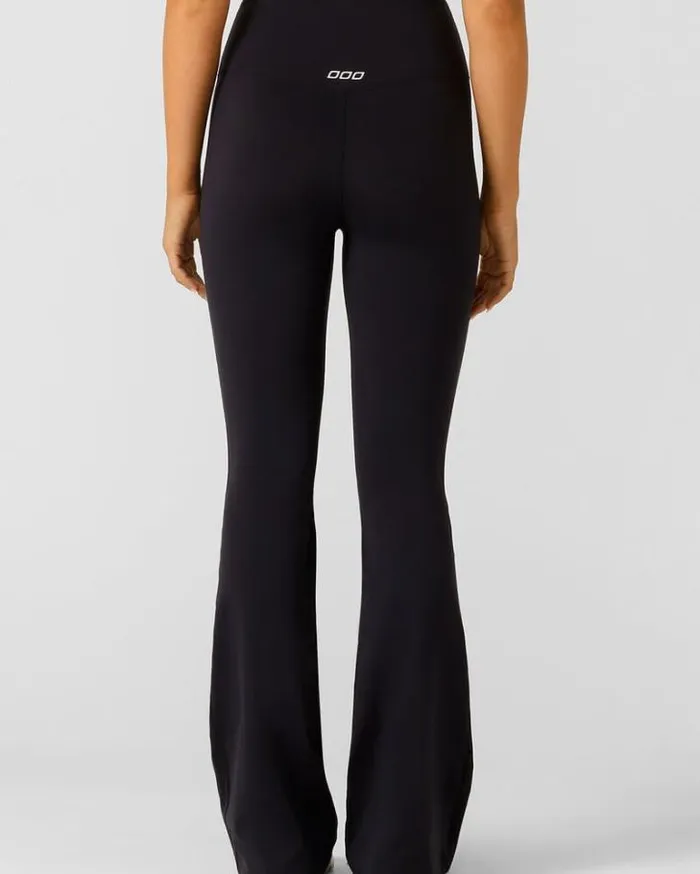Women LORNA JANE Flare Leggings Lotus Flared Full Length Leggings Midnight Blue