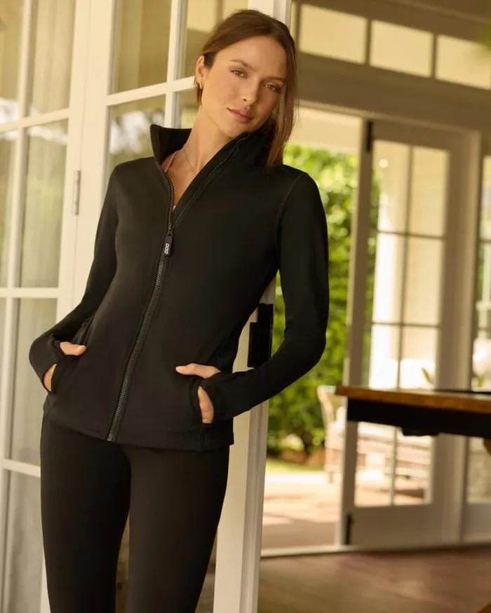 Women LORNA JANE Jackets Hoodies And Sweats Amy Thermal Active Zip Through Jacket Black Women LORNA JANE Jackets Hoodies And Sweats Amy Thermal Active Zip Through Jacket Black