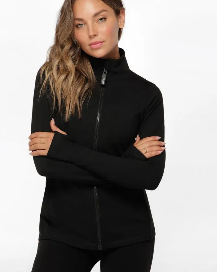 Women LORNA JANE Jackets Hoodies And Sweats Amy Thermal Active Zip Through Jacket Black