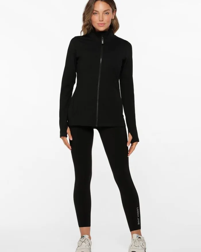 Women LORNA JANE Jackets Hoodies And Sweats Amy Thermal Active Zip Through Jacket Black